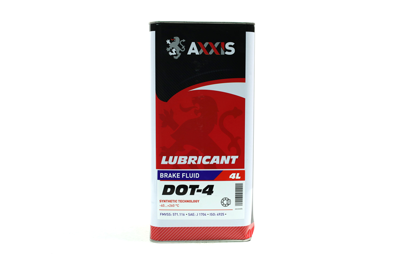 Рідина гальм. AXXIS DOT4 (Каністра 4л)