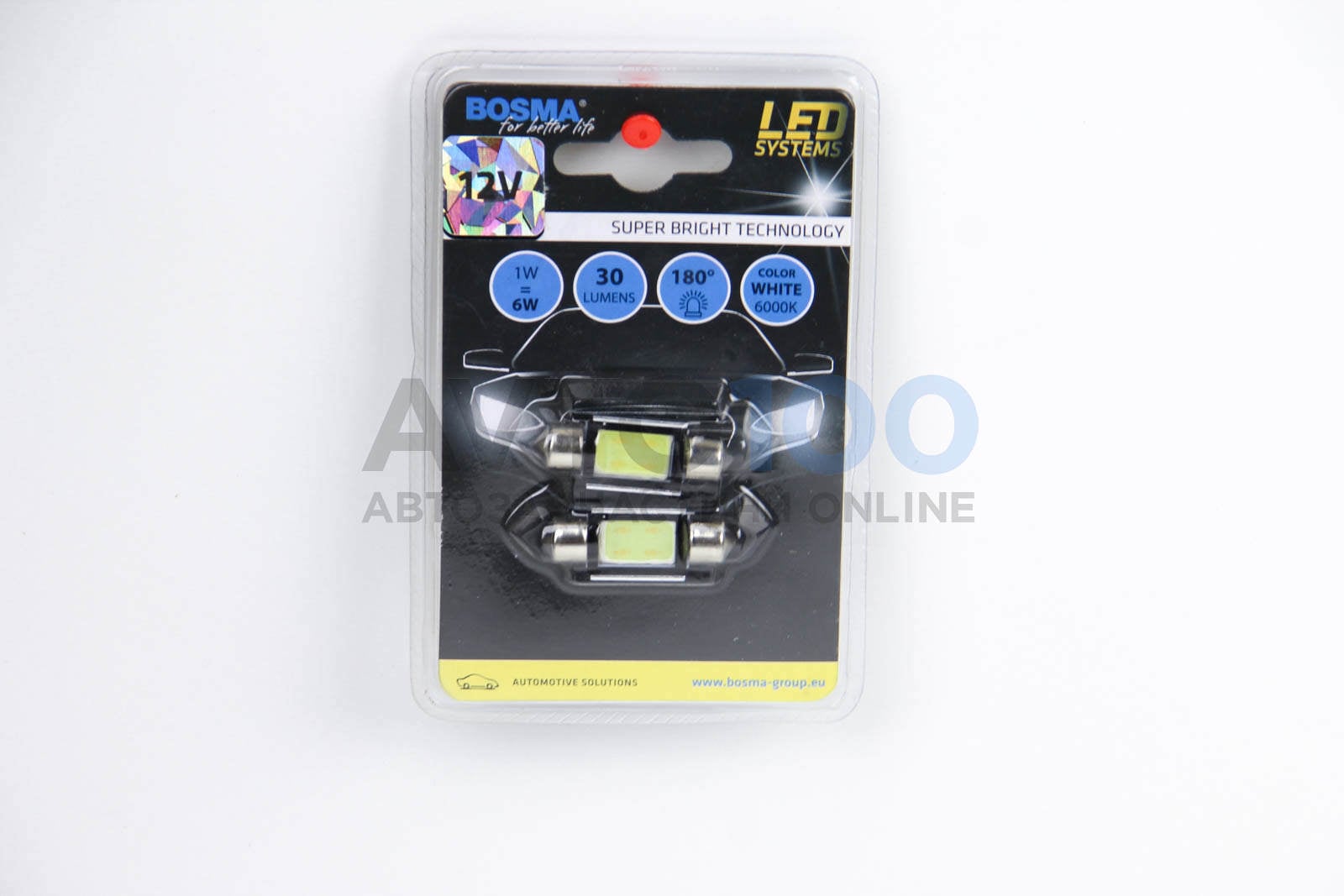 SV8,5 LED 12V 1xCOB LED WHITE 10X36 (2 шт)