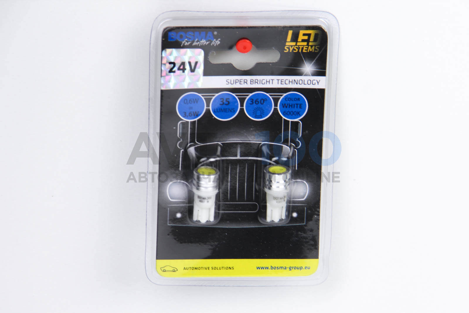 T10 LED 24V 1XSMD 7080 LED WHITE (2 шт)