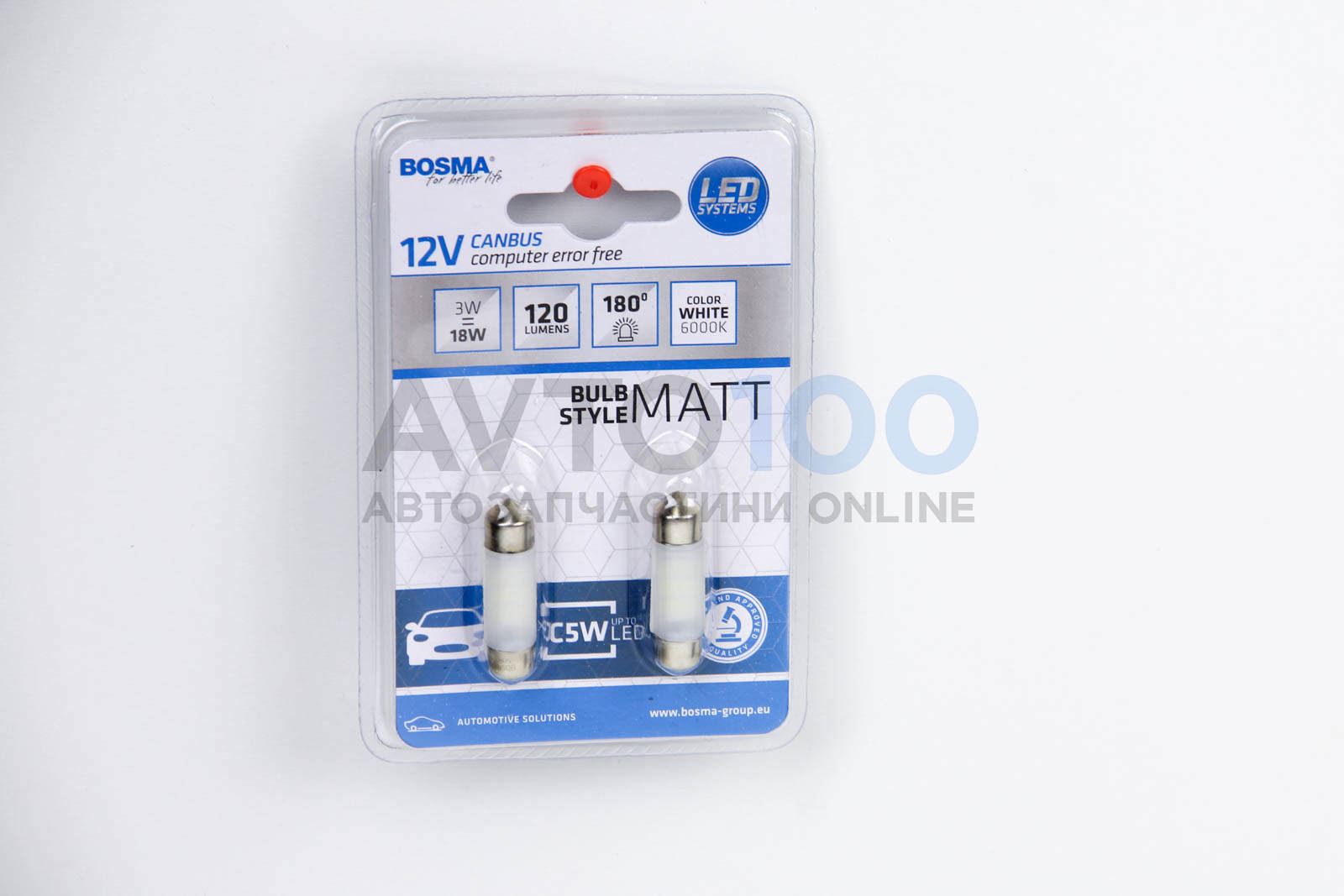 SV8,5 LED 12V 27XSMD 3014 LED MAT WHITE 10x36 (2 шт)
