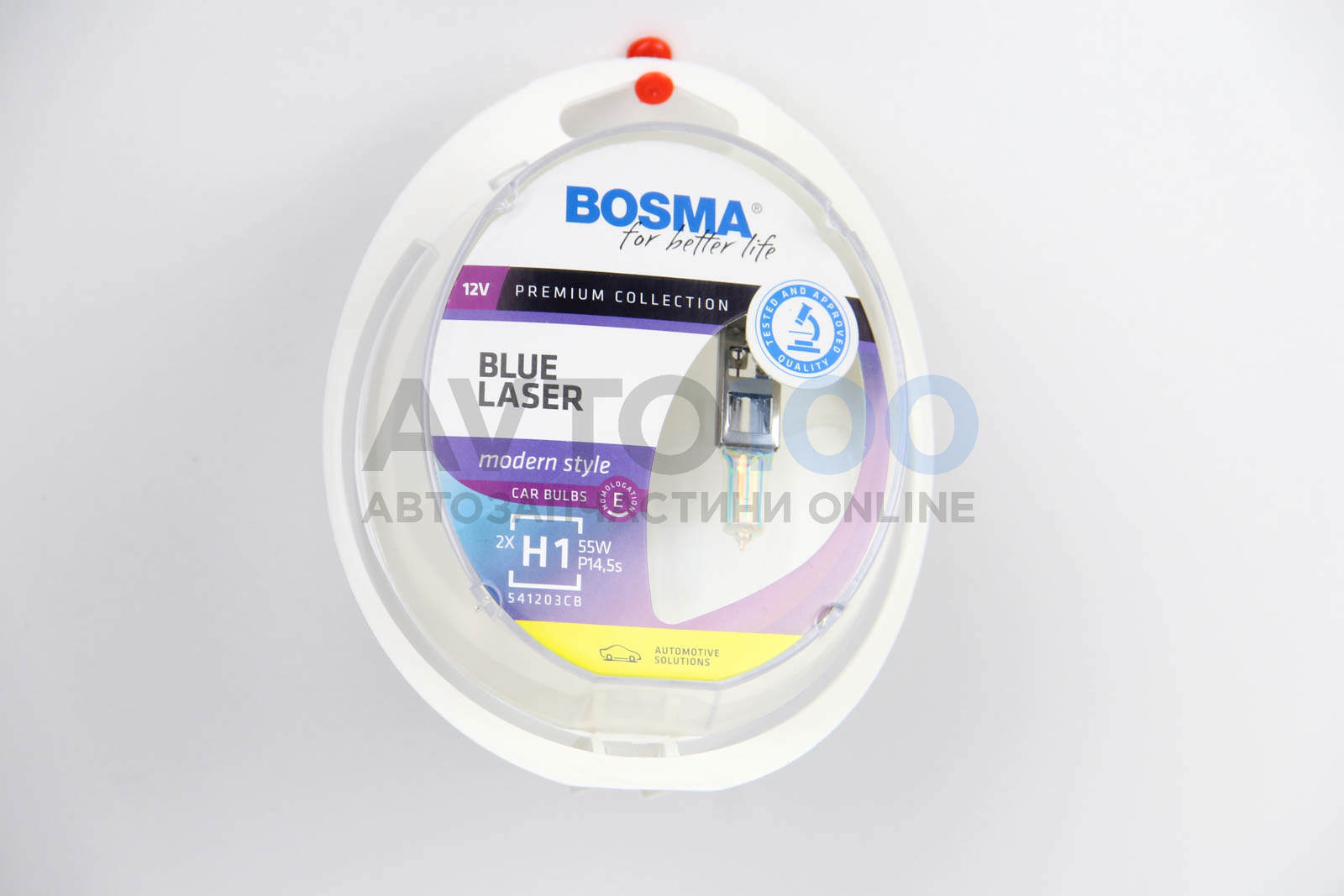 H1 BLUE LASER 12V 55W P14,5S Упаковка 2шт