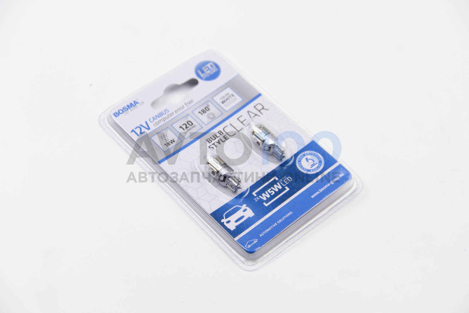Автолампа T10 12V 1xLED CREE2525 WHITE 6000K CLEAR BULB STYL