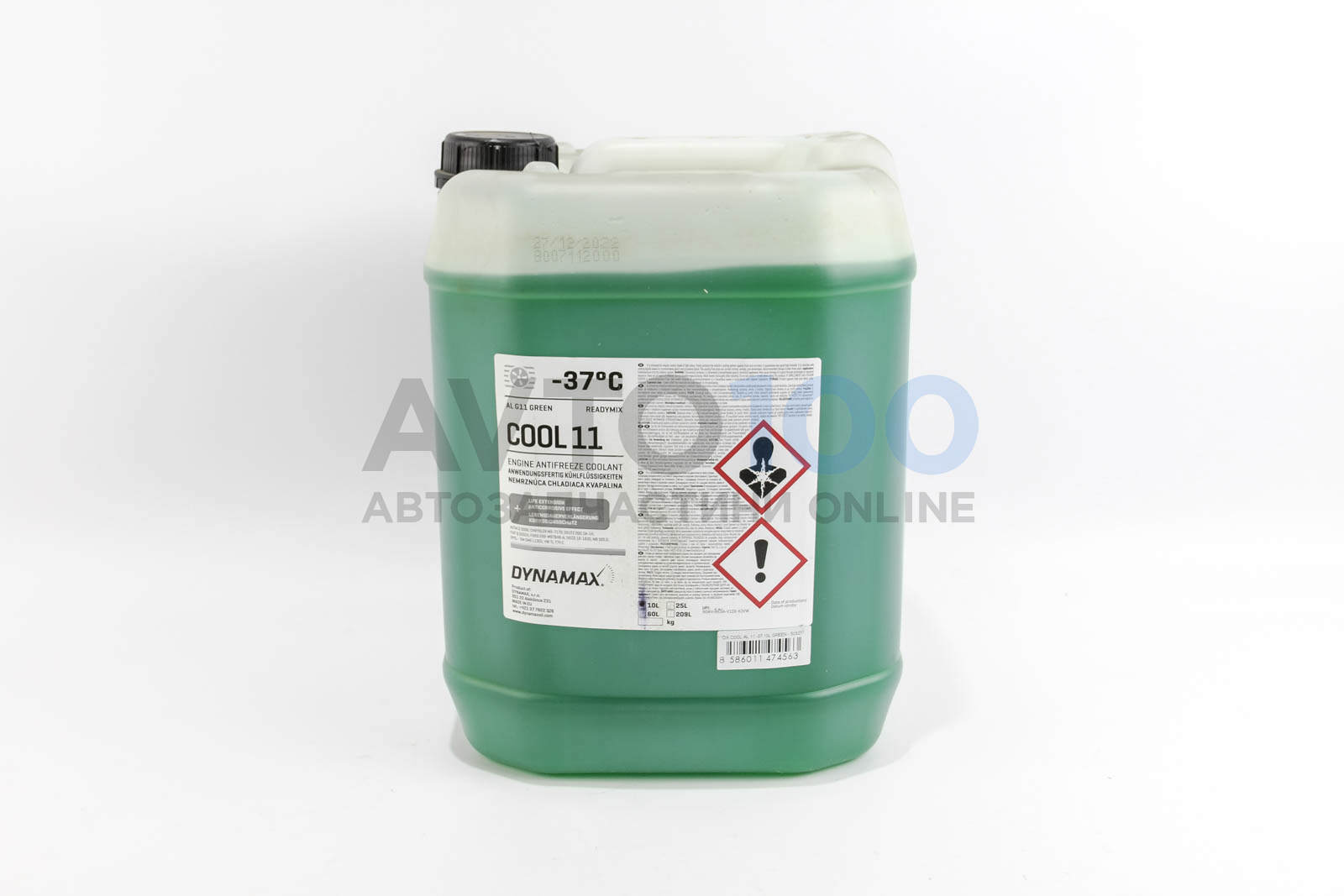 Антифриз G11 DYNAMAX COOL GREEN (зелений) -37°C готовий (10L)
