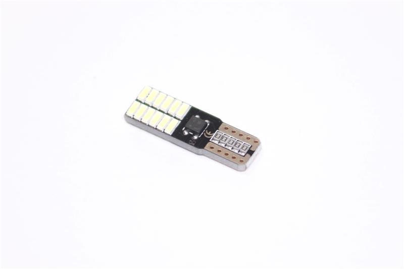 Лампа led б/ц  габарит,панель приладiв, салон 12v t10(w5w) w2.1x9.5d 24smd canbus n.p white