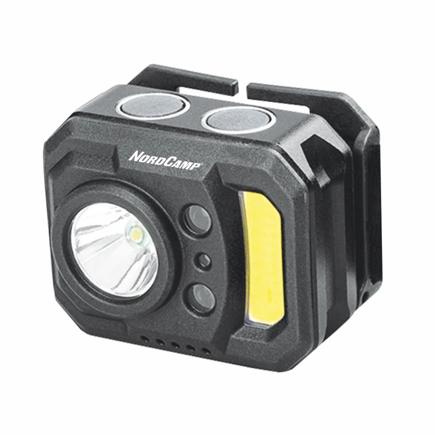 Фонарик налобный (140+130Lm, 3W XPE + 3W COB, 850mAh, Sensor White/Red) NordCamp