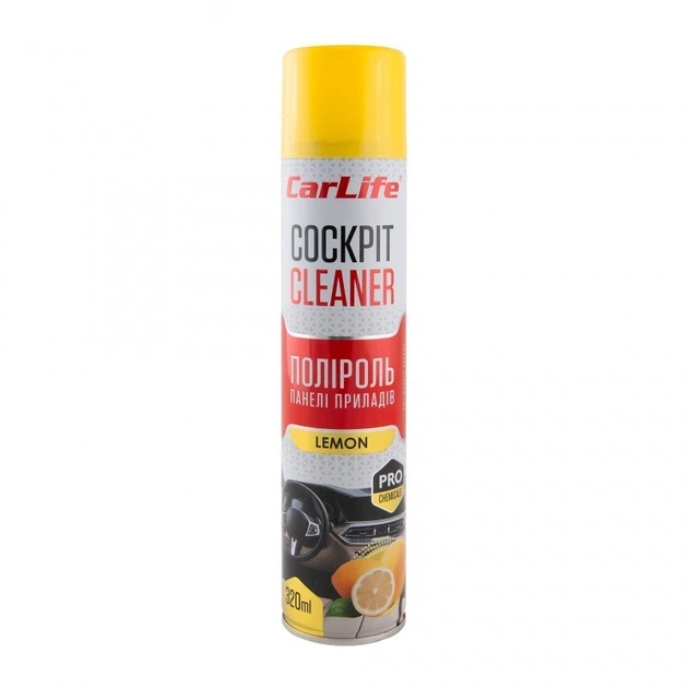 CARLIFE Поліроль панелі приладів Лимон. Cockpit Cleaner 320ml (24шт/ящ)
