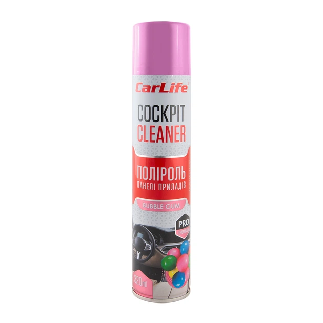 CARLIFE Поліроль панелі приладів Бабл гам. Cockpit Cleaner 320ml (24шт/ящ)