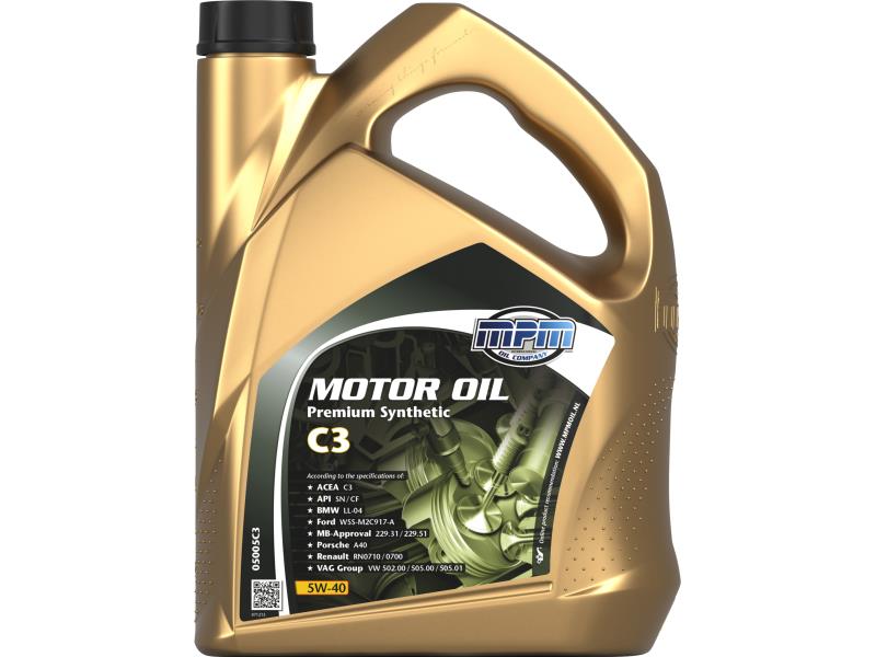 Олива моторна MPM Premium Synthetic C3  5W40  5л