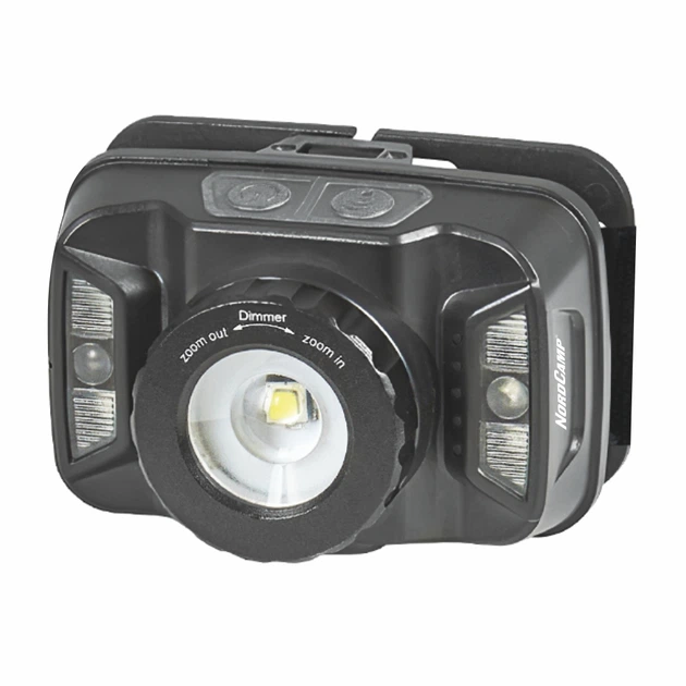 Фонарик налобный (260Lm, 5W CREE XTE , 1800mAh, Zoom, Sensor White/Red) NordCamp