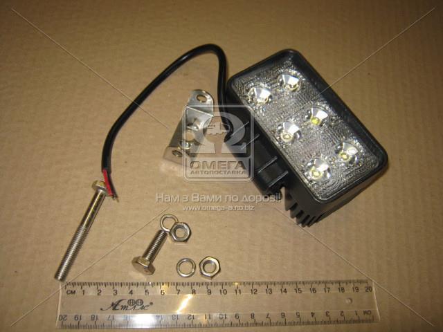 Фара LED прямоуг. 18W, 6 ламп, 110*114,5мм, 1200Lm широкий луч 12/24V 6000K (ТМ JUBANA)