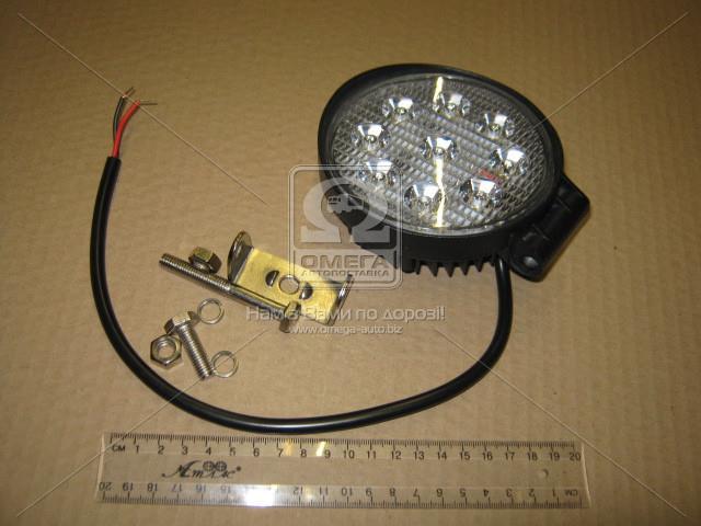 Фара LED кругла 27W, 9 ламп, 110*128мм, 1800Lm узкий луч 12/24V 6000K (ТМ JUBANA)