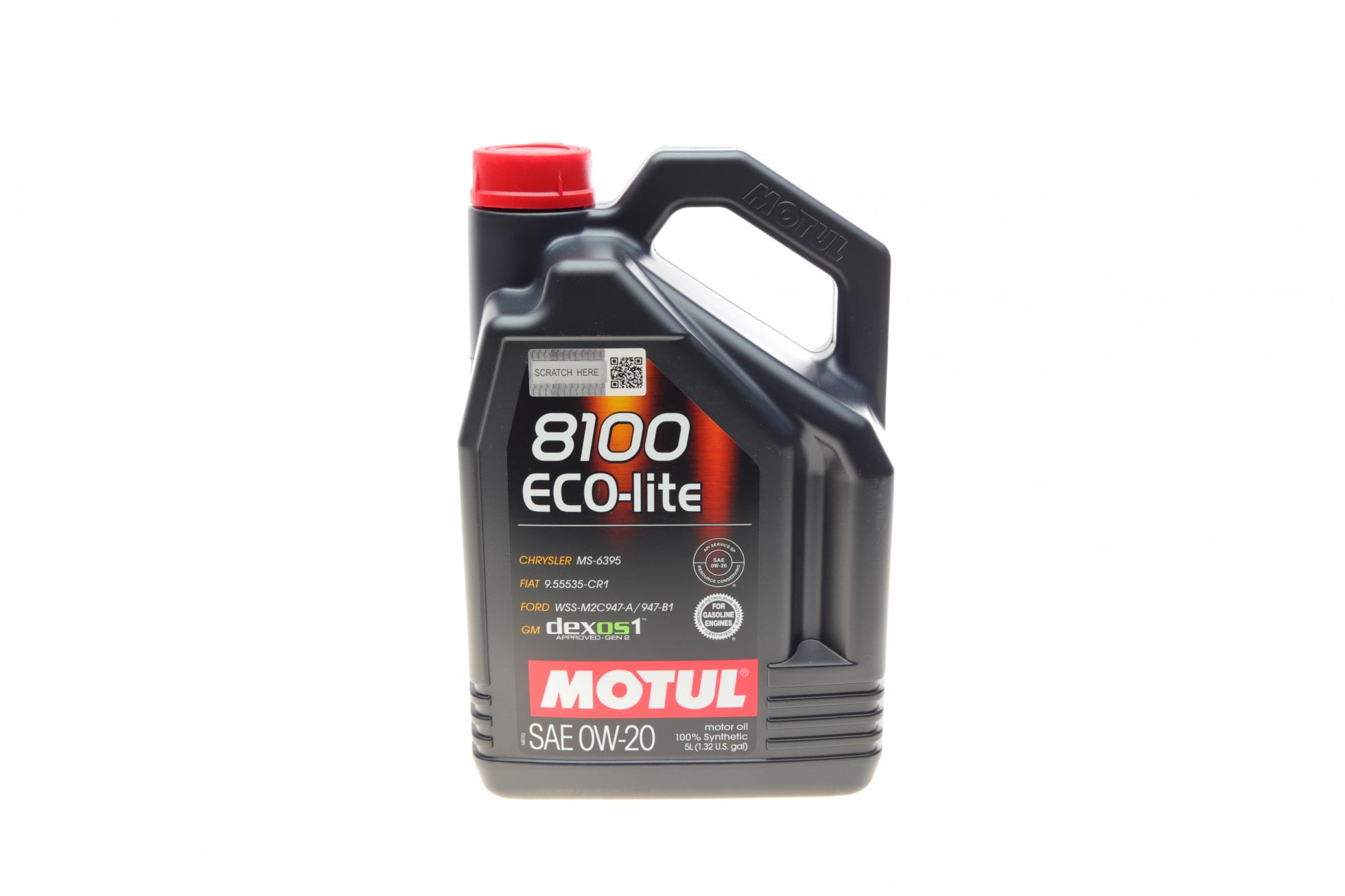 Олива моторна motul 8100 eco-lite 0w-20, 5л.
