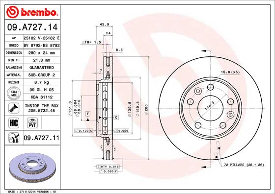 09A72711 BREMBO