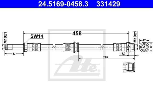 Шланг тормозной bmw 316 01-05 /l+p/