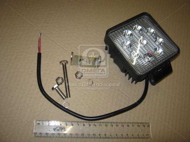 Фара LED квадр. 27W, 9 ламп, 110*164мм, 1800Lm широкий луч 12/24V 6000K (ТМ JUBANA)