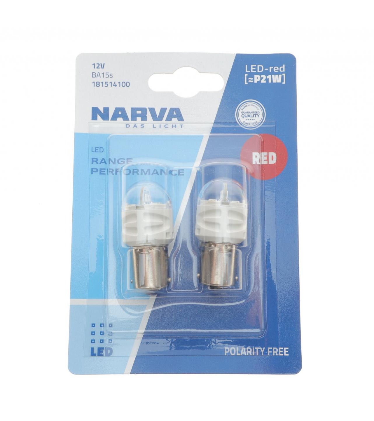 Автолампа P21W 12V 1.73W BA15s LED (червона) (к-кт 2 шт.)