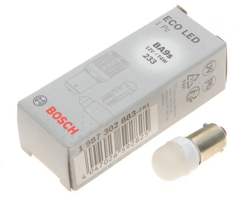 Автолампа T4W 12V 1W BA9s Eco LED WS