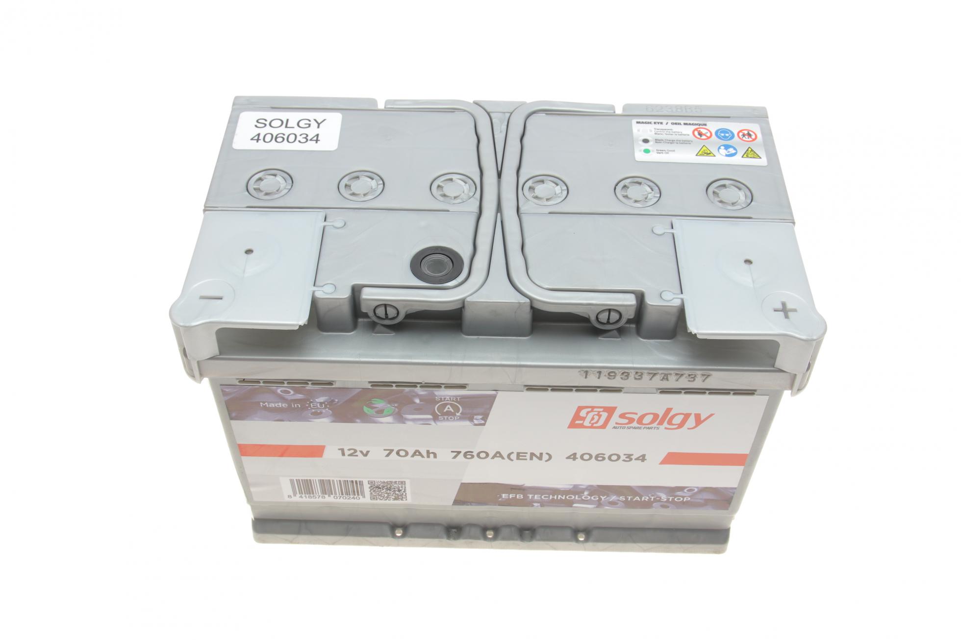 Акумуляторна батарея 70Ah/760A (278x175x190/+R/B13) (Start-Stop EFB)