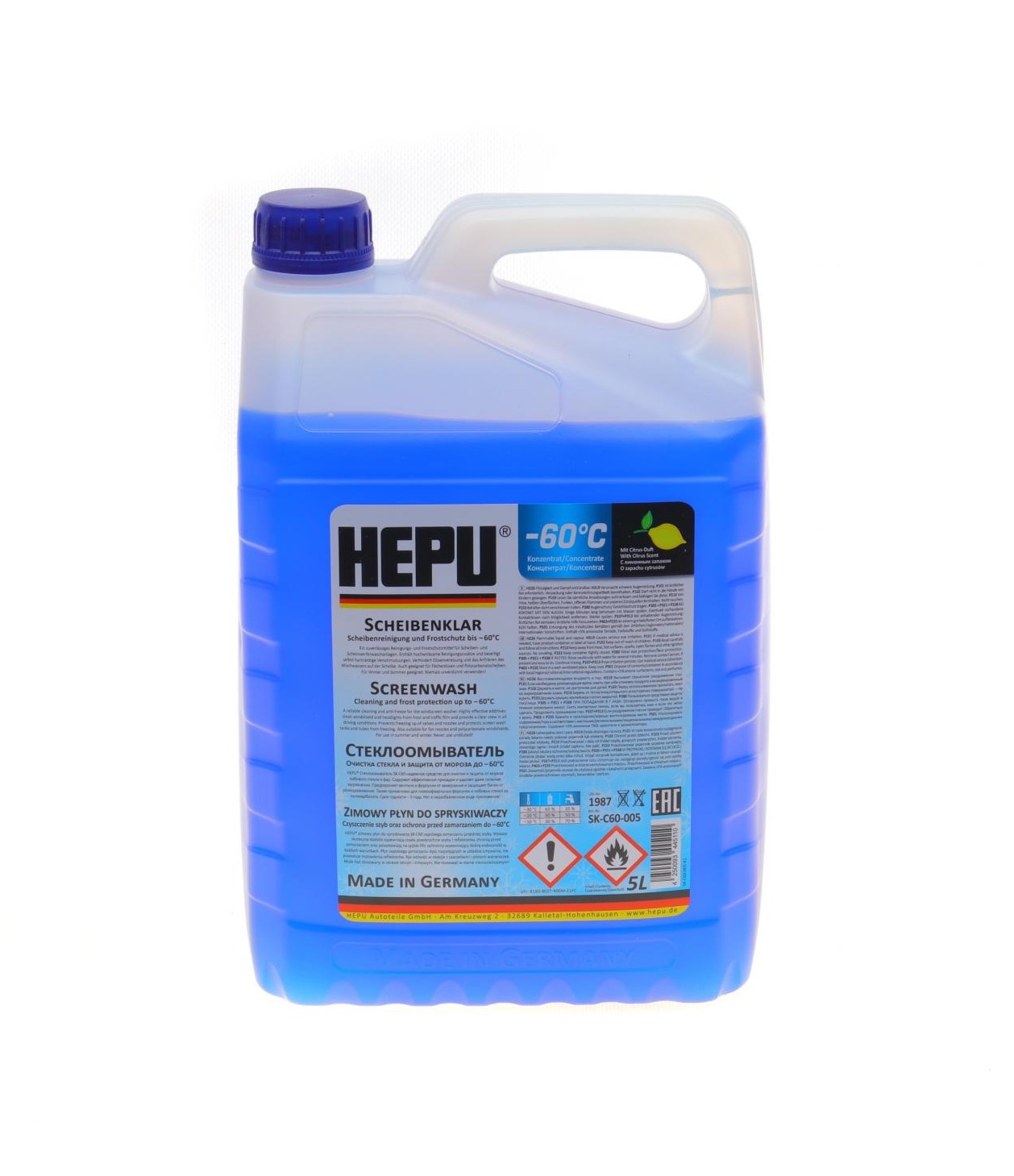 Омивач скла зима (5L) (-60°C) HEPU