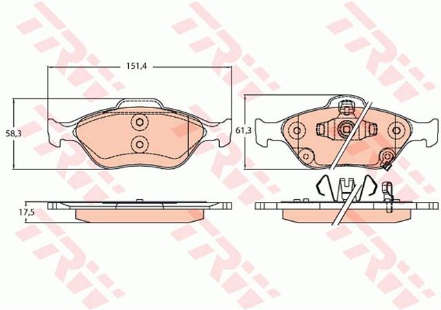 Тормозные колодки дисковые TOYOTA Yaris "F "05>>