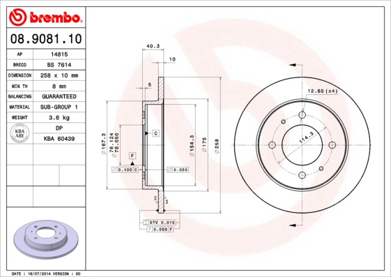 08908110 BREMBO