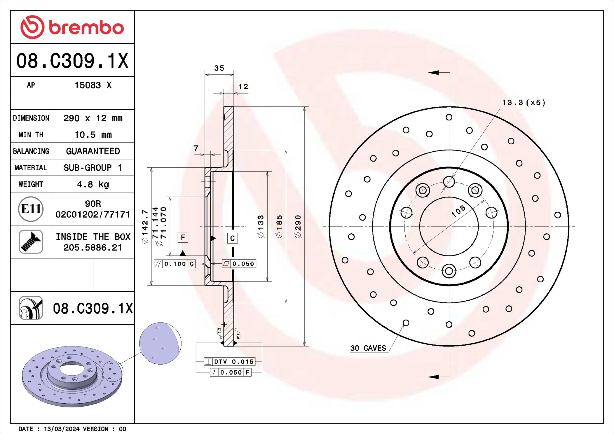08C3091X BREMBO