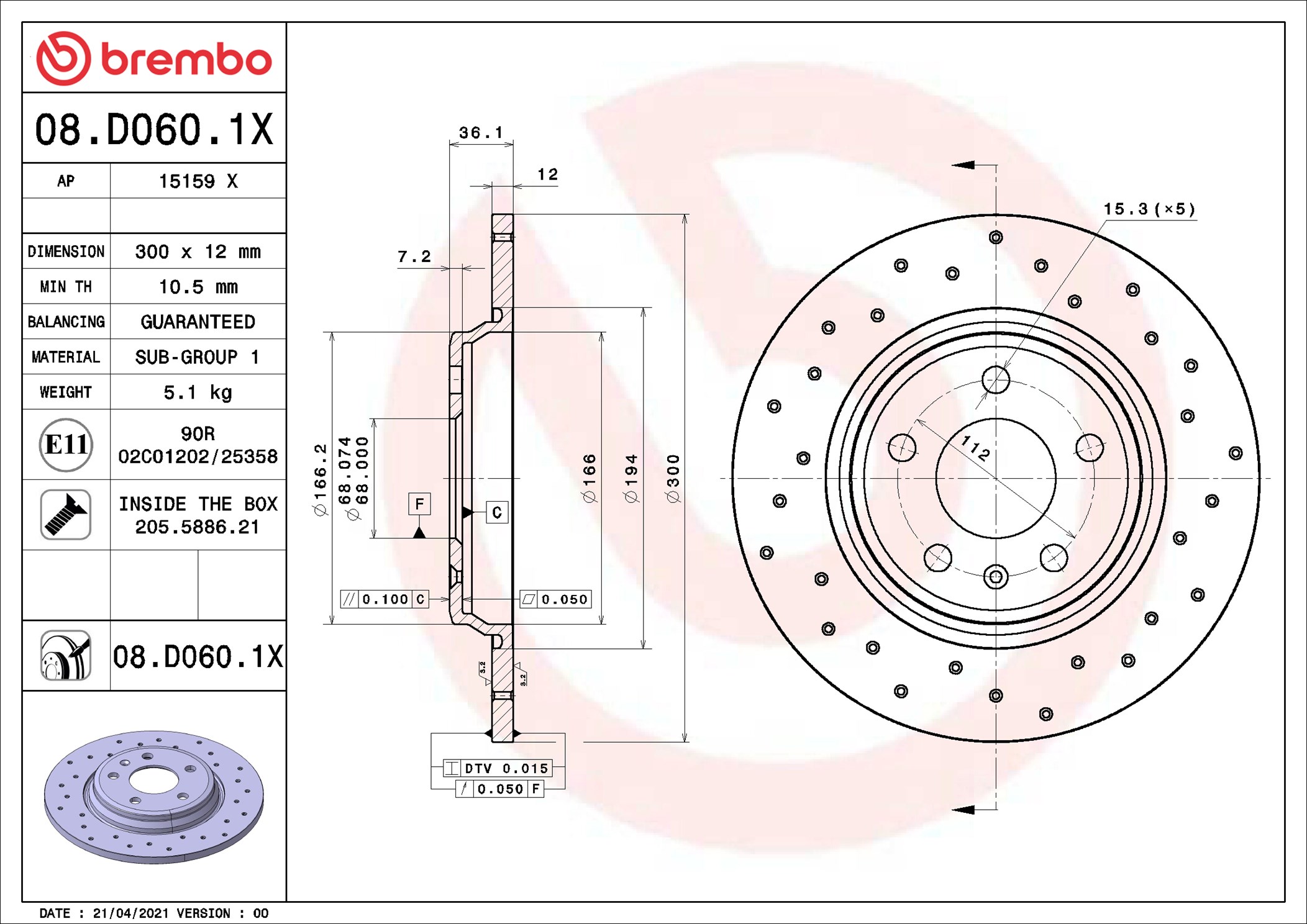 08D0601X BREMBO