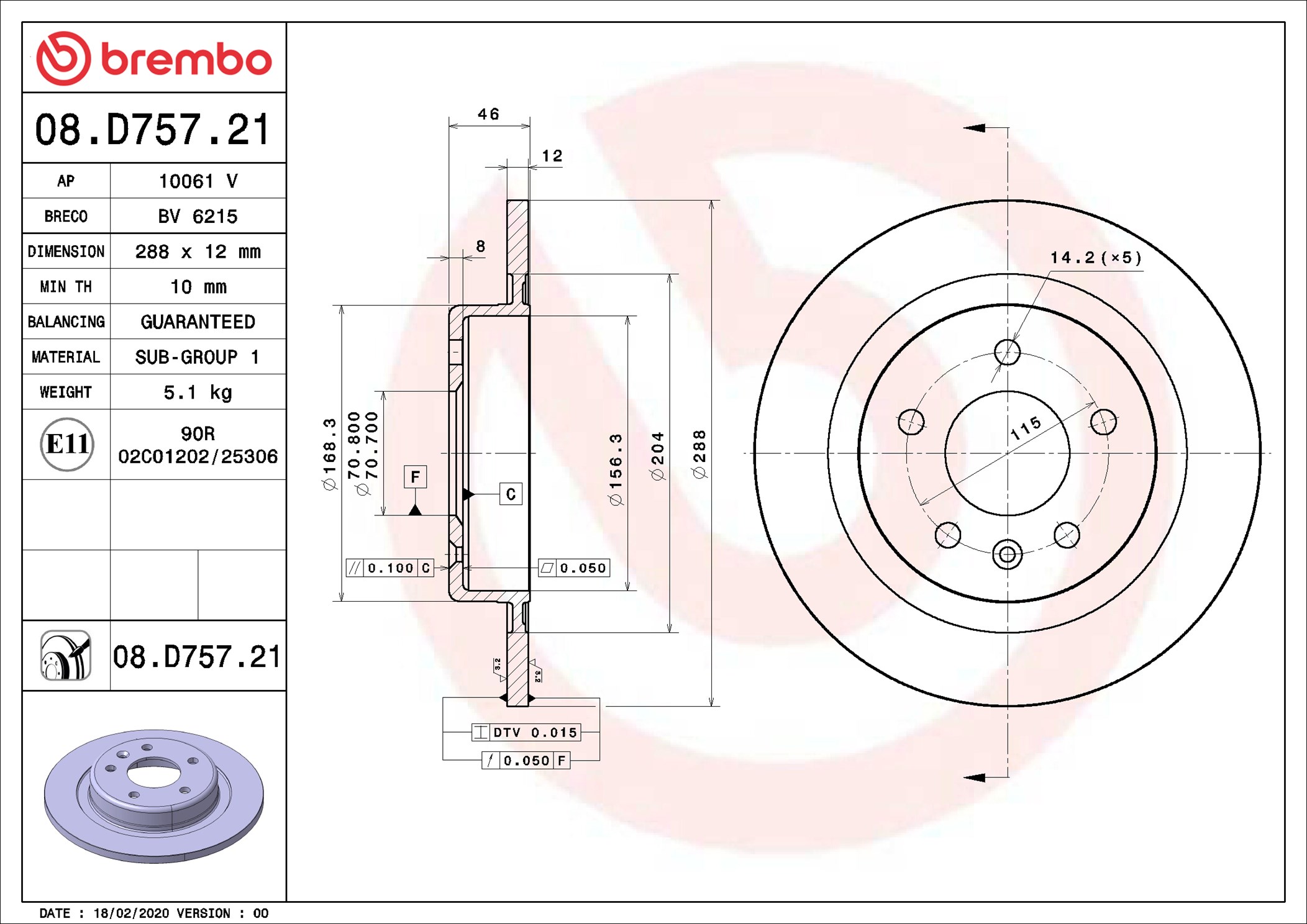 08D75721 BREMBO