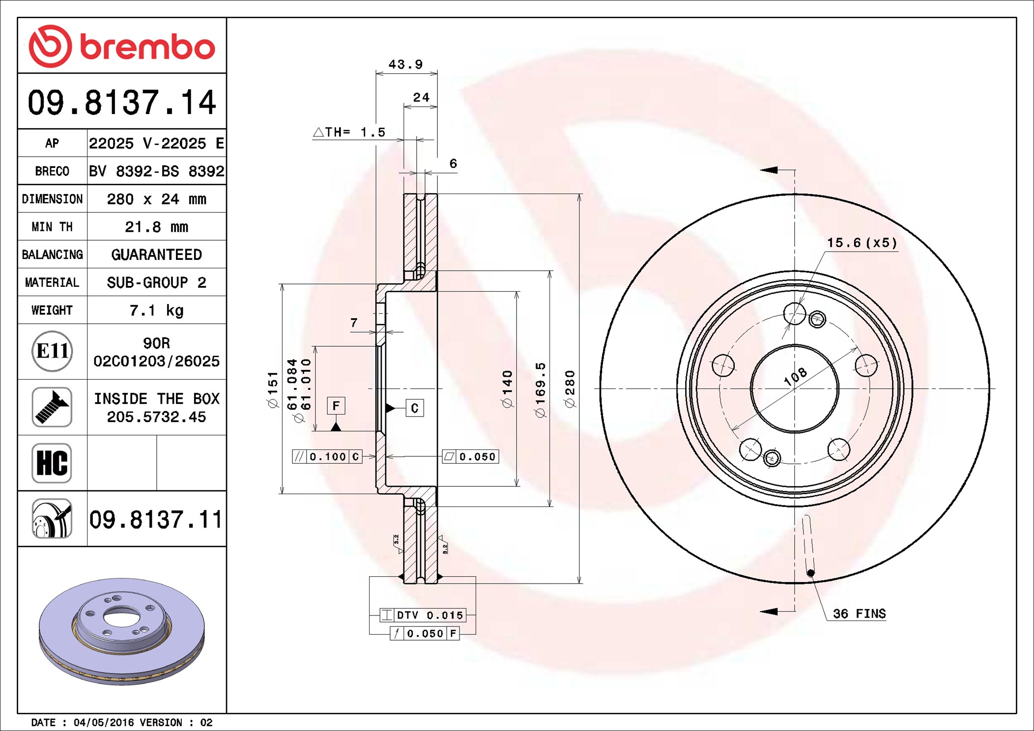 09813711 BREMBO