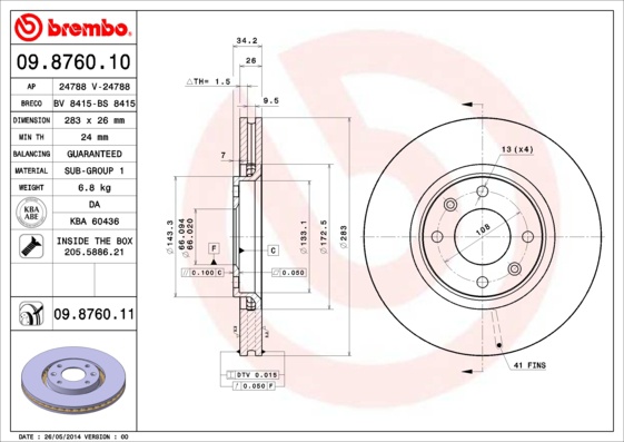 09876010 BREMBO