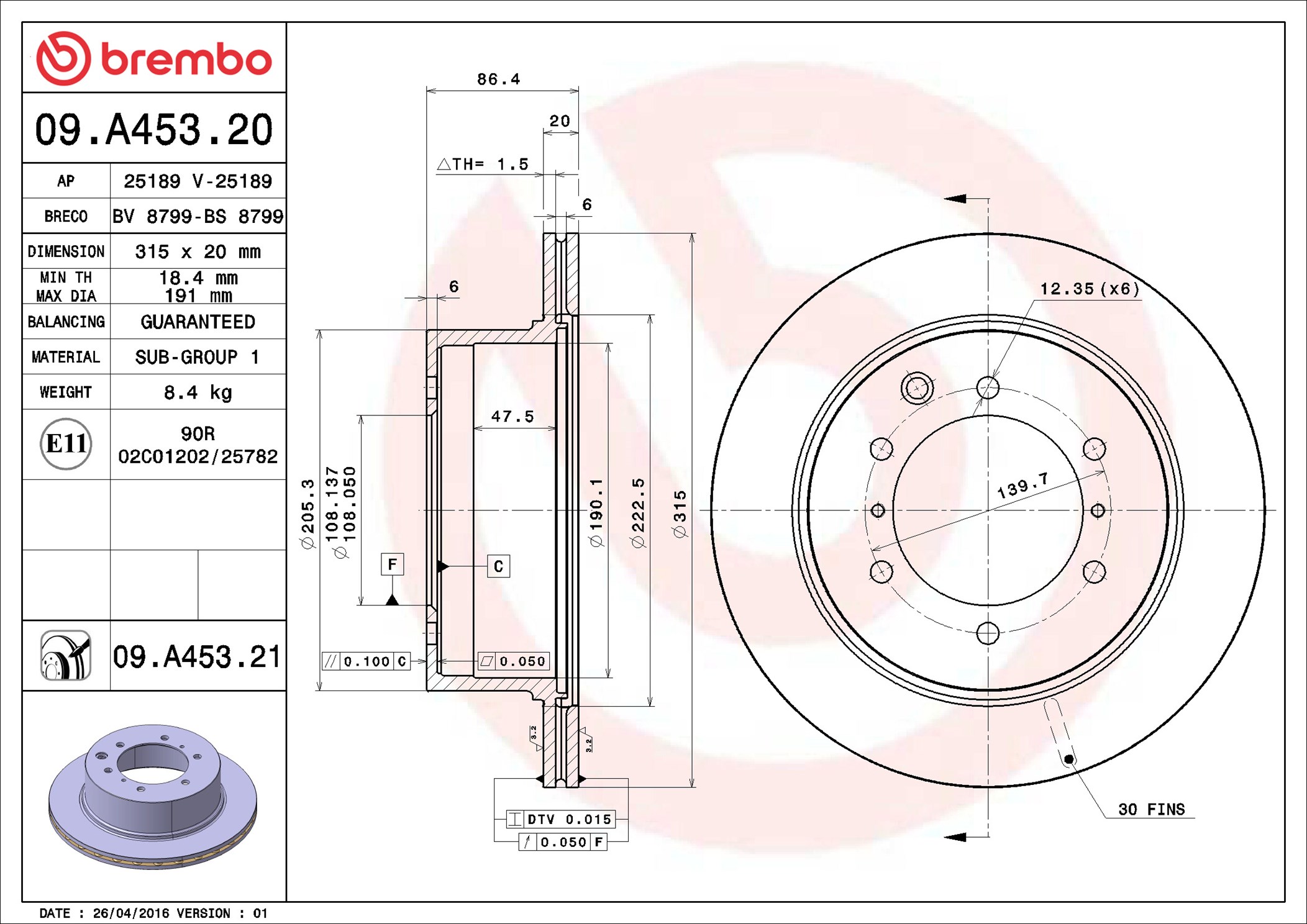 09A45321 BREMBO