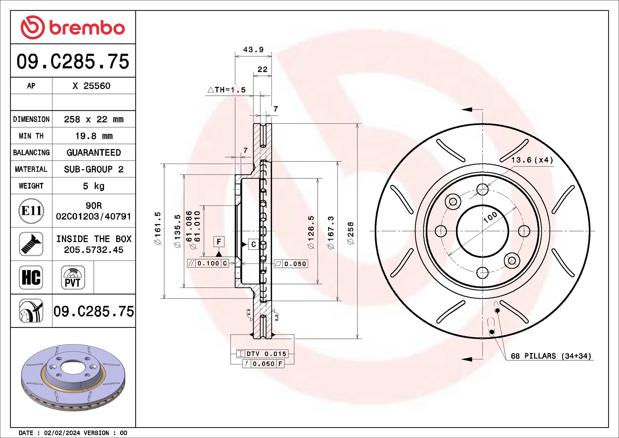 09C28575 BREMBO