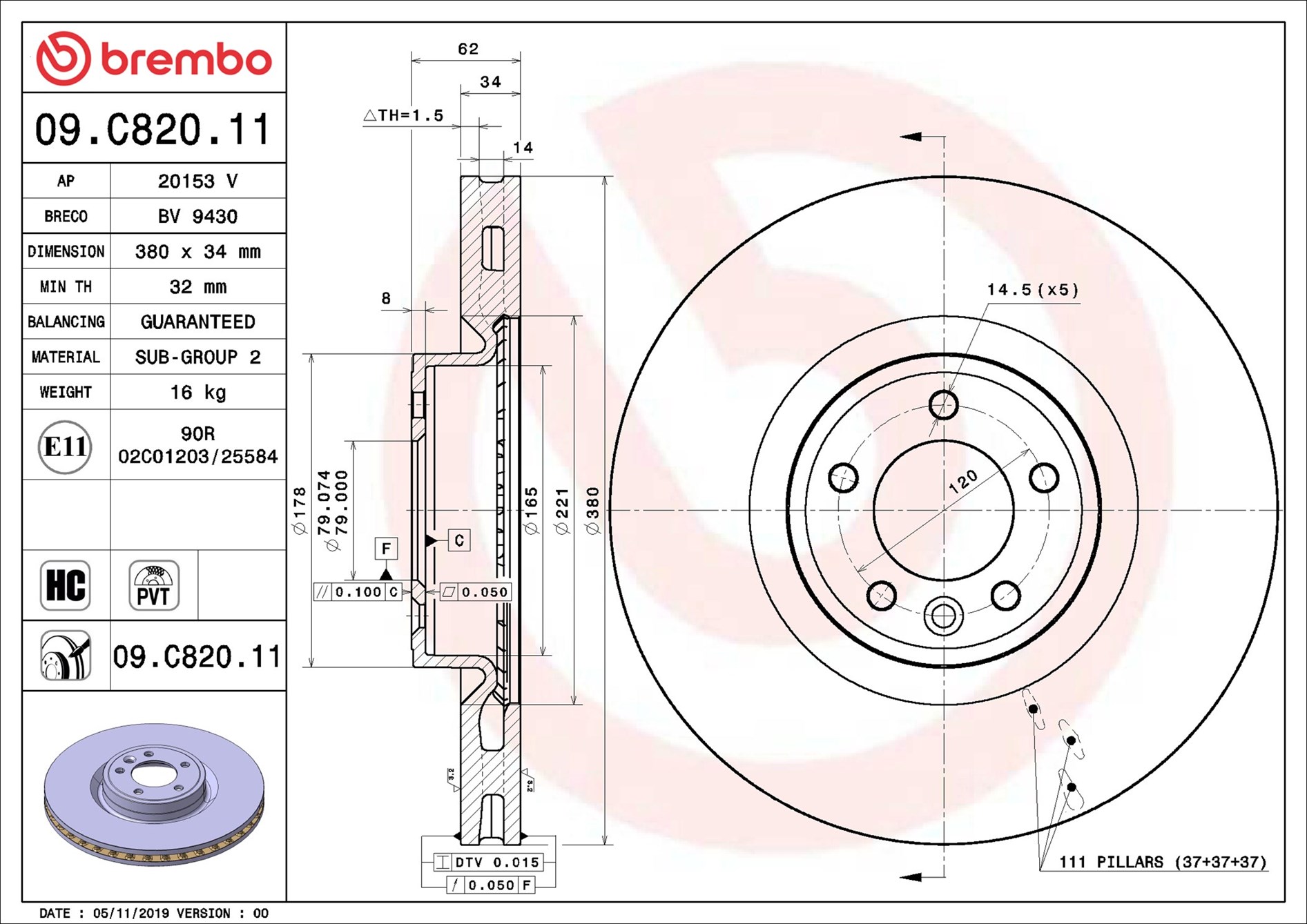 09C82011 BREMBO