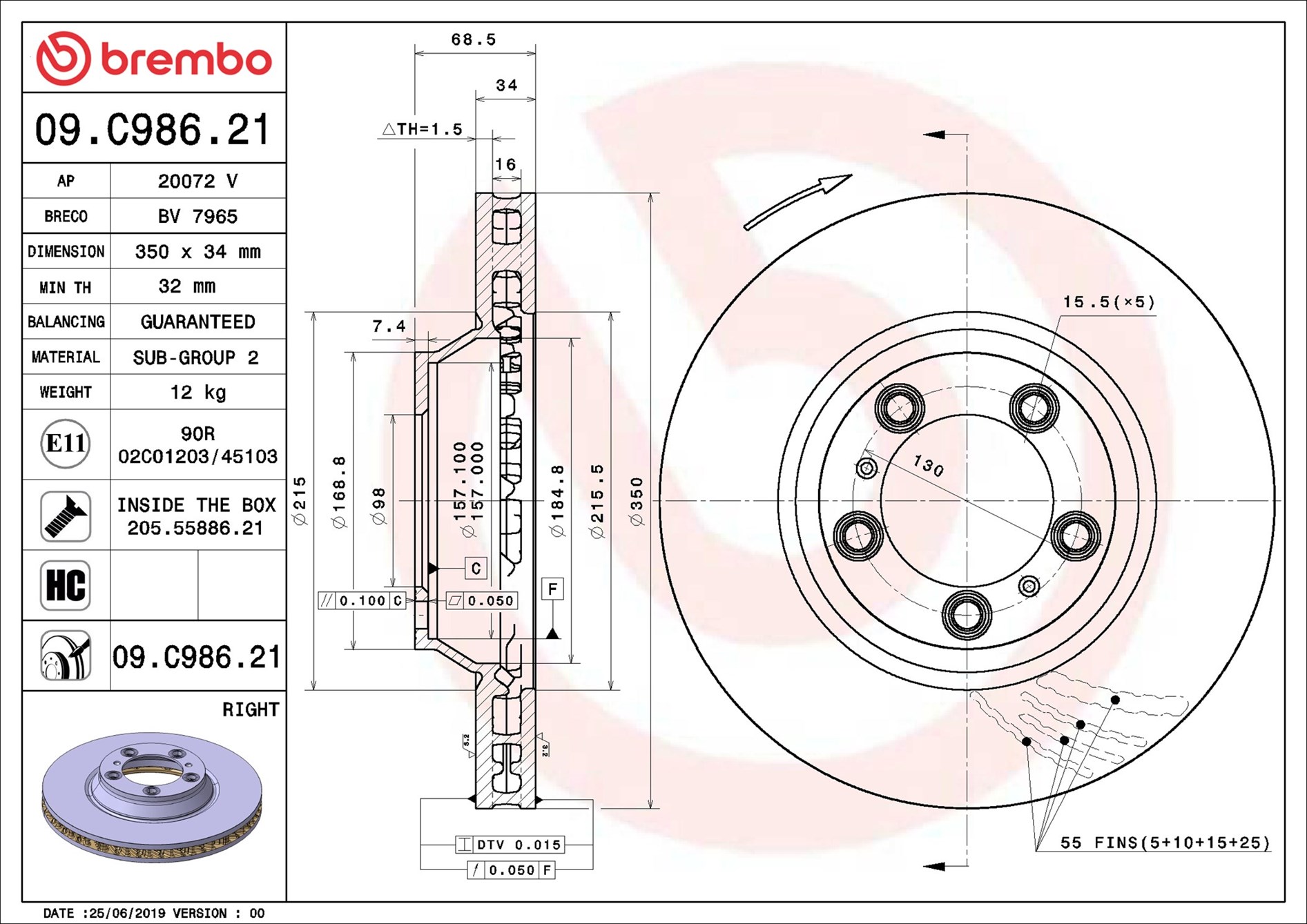 09C98621 BREMBO