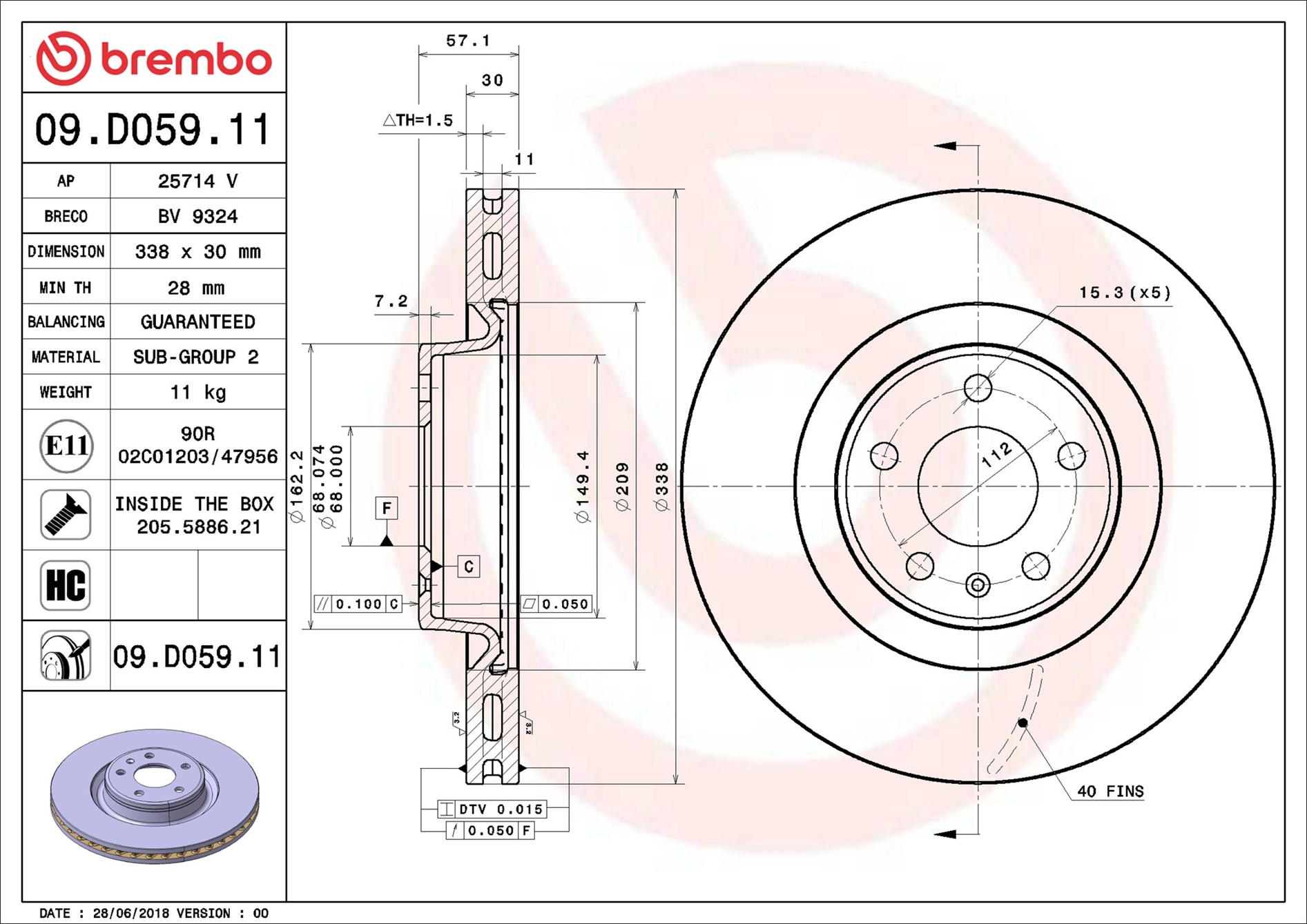 09D05911 BREMBO
