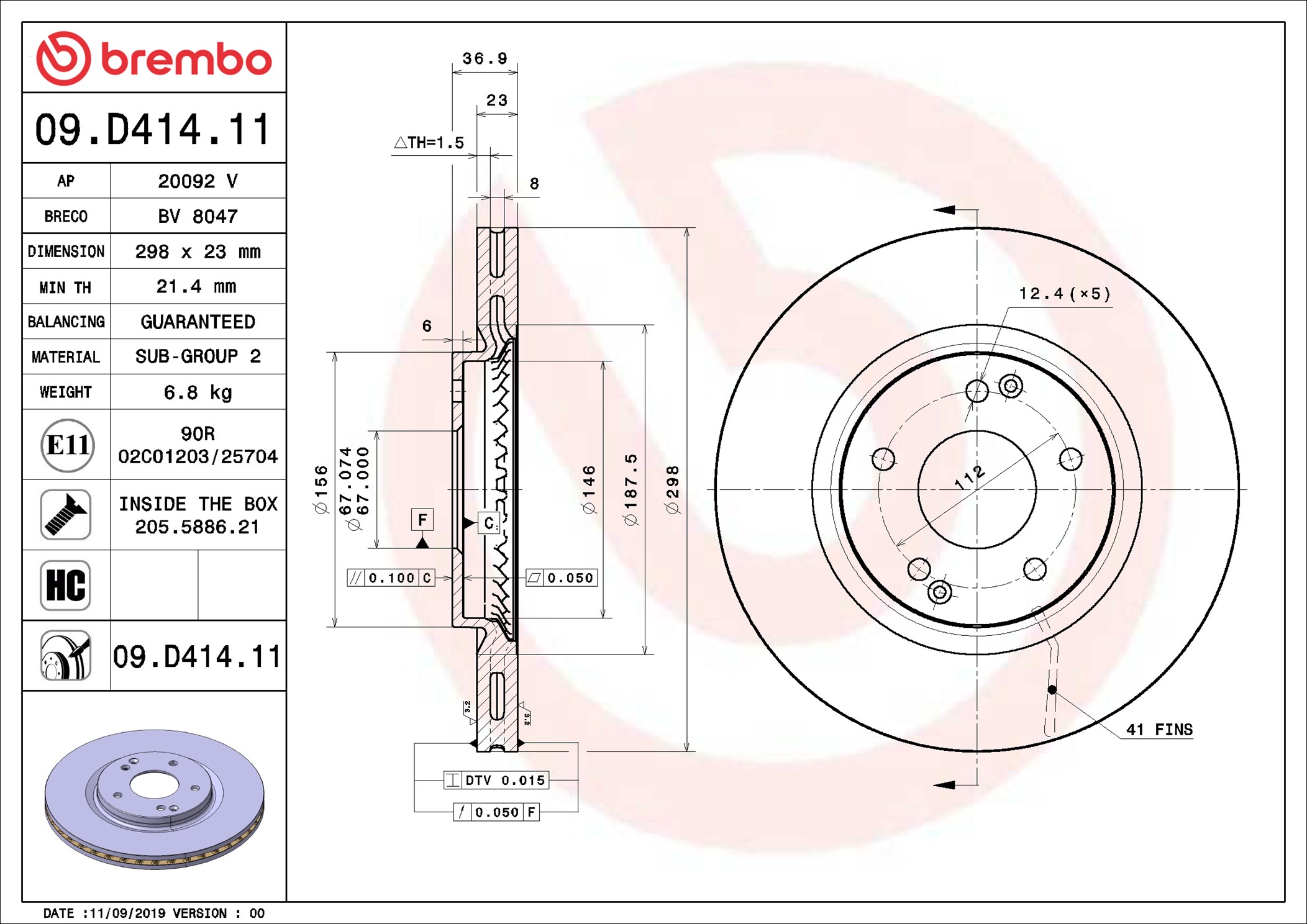 09D41411 BREMBO