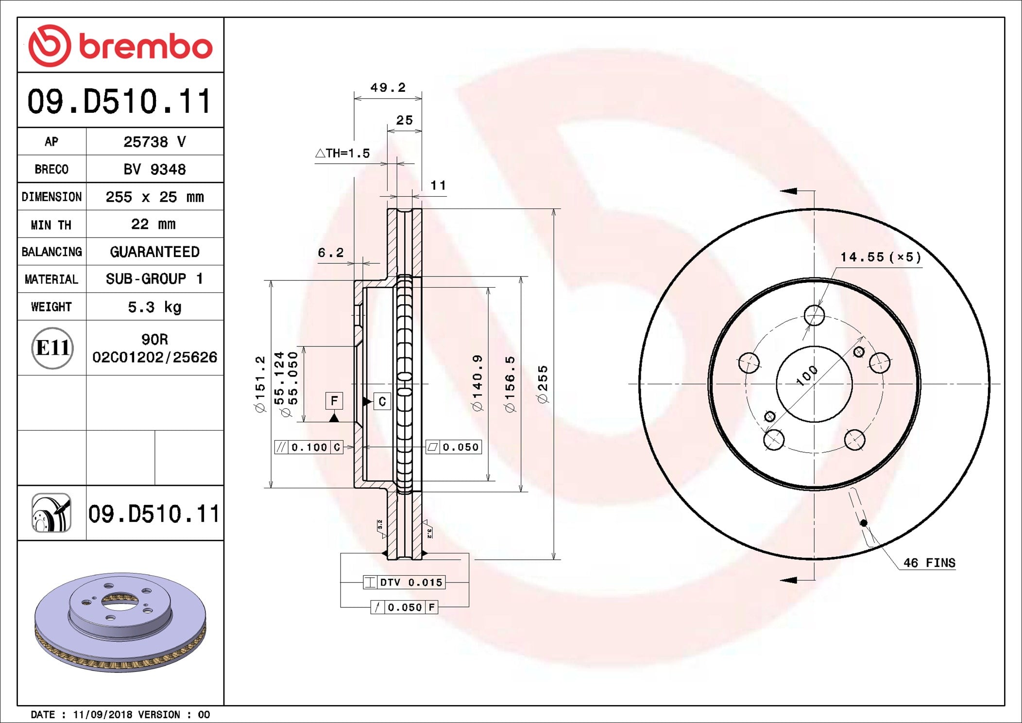 09D51011 BREMBO