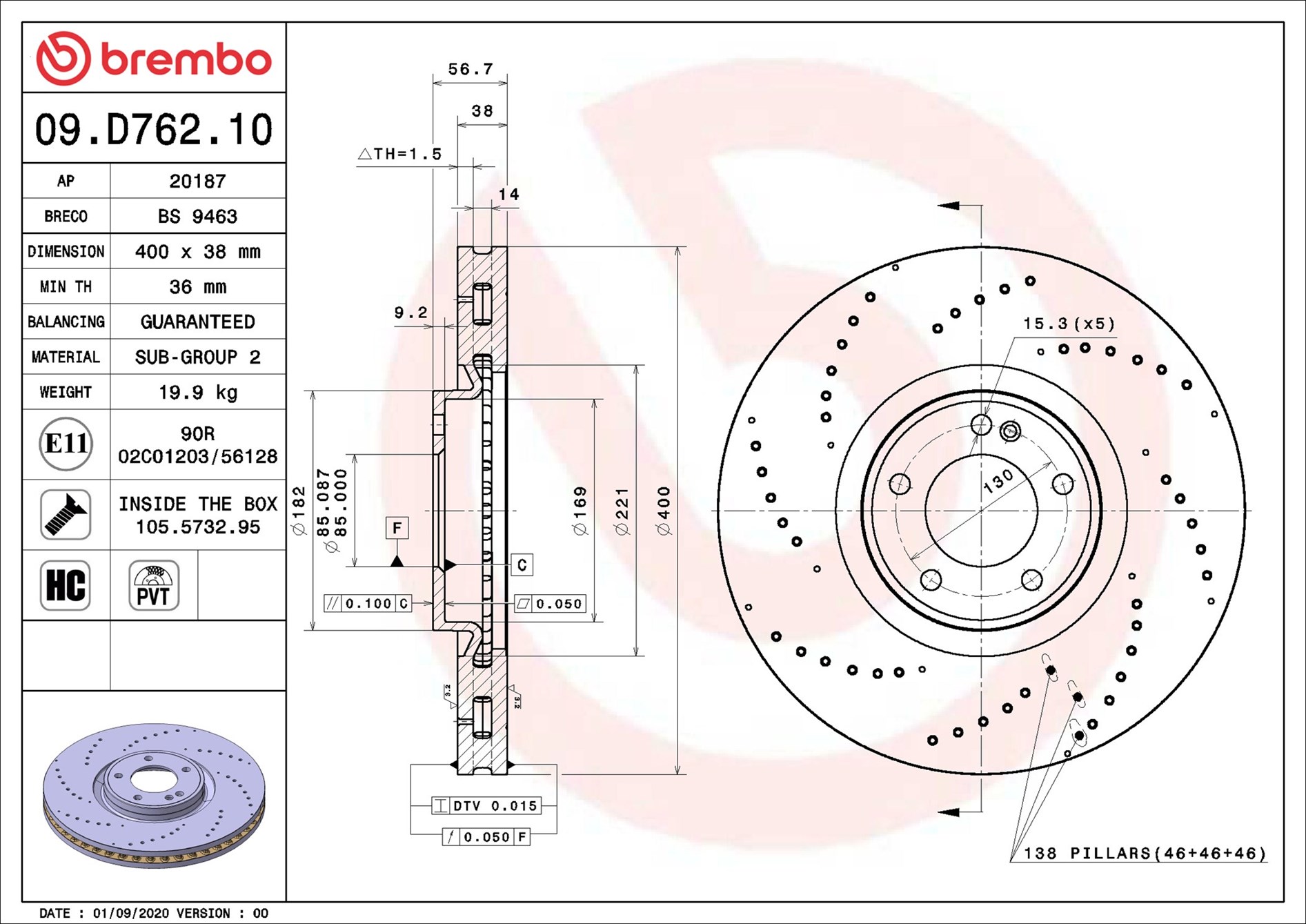 09D76210 BREMBO
