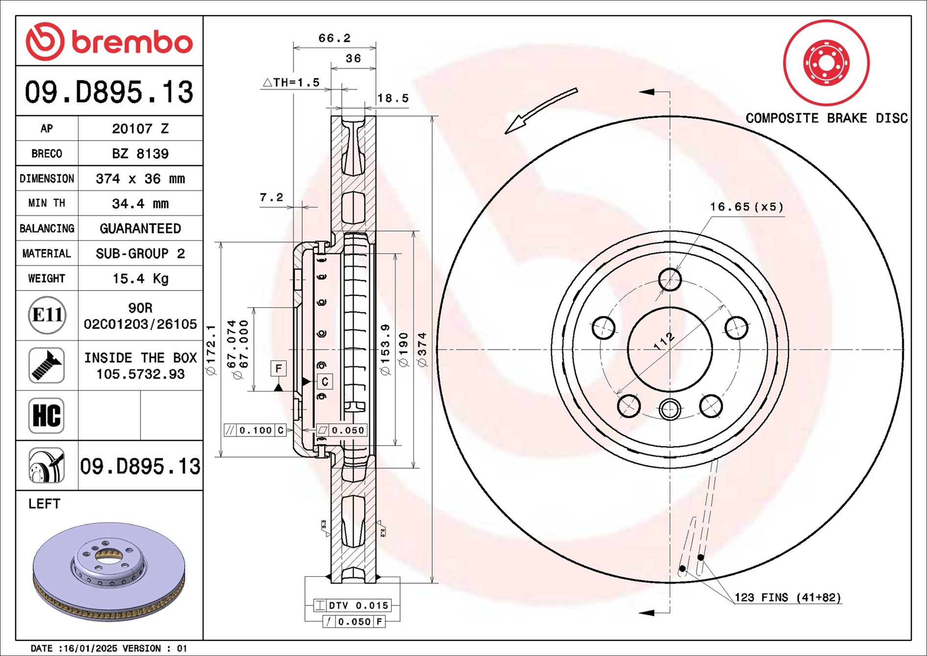 09D89513 BREMBO