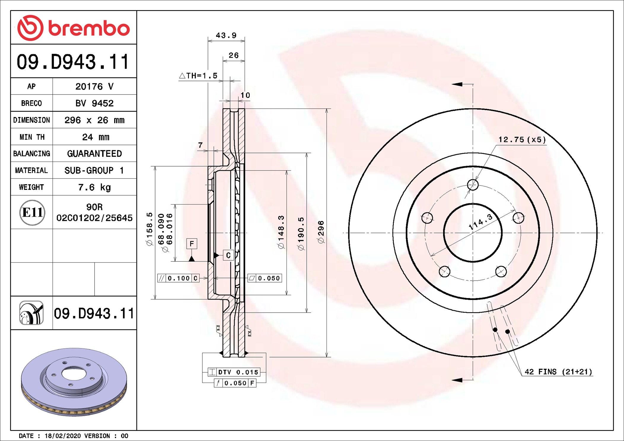 09D94311 BREMBO