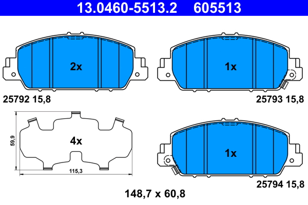 Колодки тормозные (передние) Honda Accord IX 14-/HR-V 15-