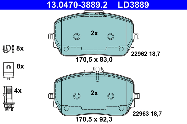 Колодки гальмівні (передні) MB GLE (V167/X167) 18-