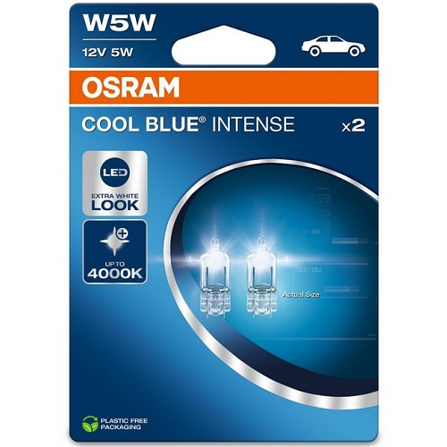 Лампа допоміжн. освітлення W5W 12V 5W W2.1x9.5d COOL BLUE Intense (2 шт) blister (вир-во OSRAM)