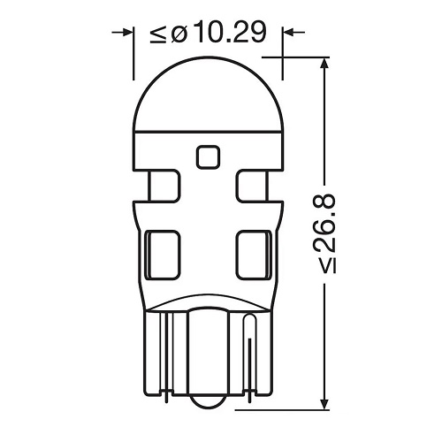 Лампа світлодіодна W5W 1000K 12V 1W W2.1X9.5 LEDriving Standard (blister 2шт) (вир-во OSRAM)