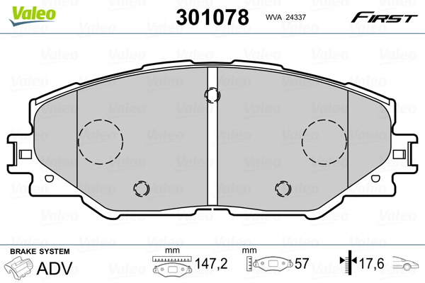 Гальмівні колодки дискові TOYOTA Auris/Prius/Rav4 "1,8-2,5 "F "06>>