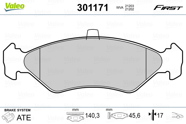 Гальмівні колодки дискові FORD Fiesta "1,0-1,8 "F "89-08