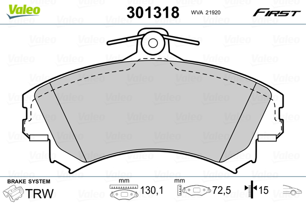 Тормозные колодки дисковые MITSUBISHI/SMART/VOLVO Carisma/Colt/Forfour/S40/V40 "1,1-2,0 "F "95-12