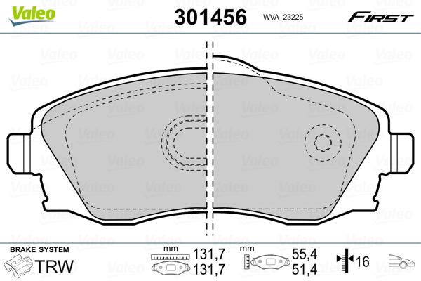 Тормозные колодки дисковые OPEL Combo/CorsaC/Meriva/Tigra "1,0-1,8 "F "00-10
