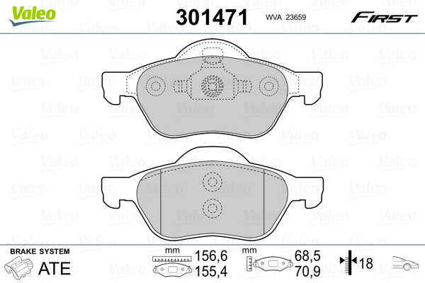 Тормозные колодки дисковые RENAULT Espace/Laguna "1,9-3,5 "F "01-10