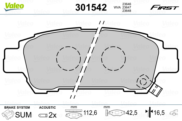 Тормозные колодки дисковые YOYOTA Avensis/Previa "2,0-2,4 "R "00-09